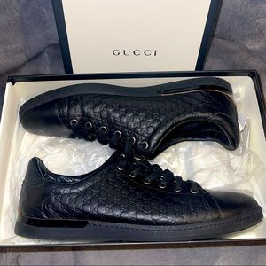 Gucci, Micorguccissma, Black, Leather, LowTop, Sneaker, Size 9.5 Women’s.